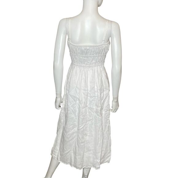 Faithfull the Brand Francesca Midi Dress Plain White Women’s Sz XS - Picture 4 of 8
